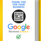 3x Google review card with QR code