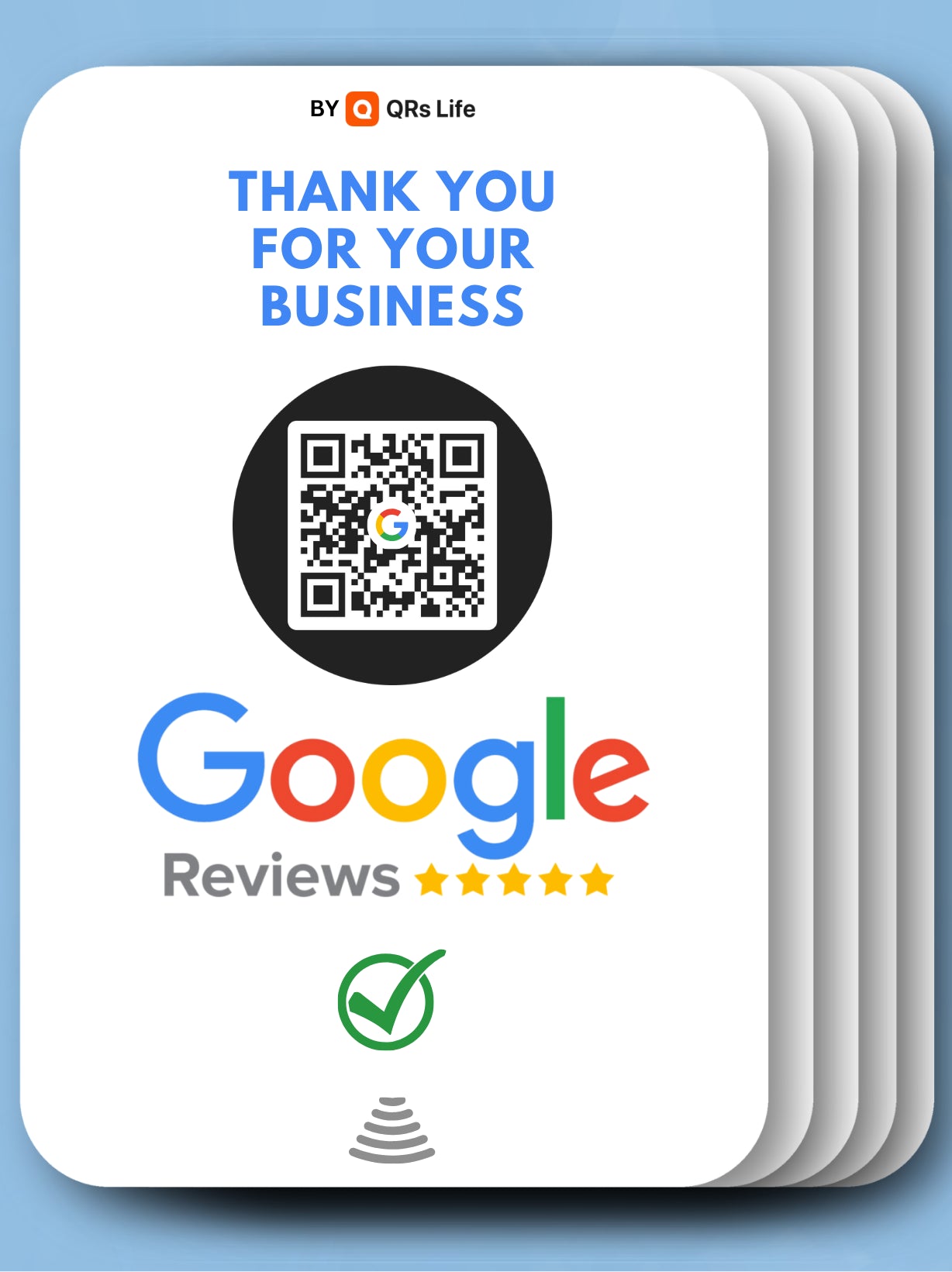 5x QR code Google review card