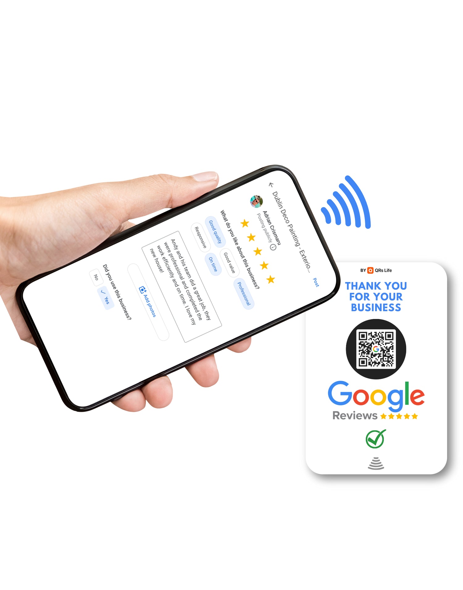 QR code Google Review Card